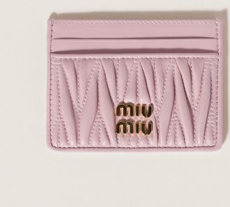 Miu Miu Matelassé nappa leather card holder
