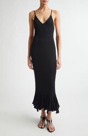 Proenza Schouler Giuditta Rib Sweater Dress in Black at Nordstrom, Size X-Small