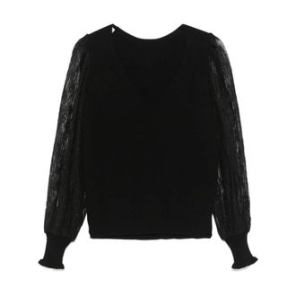 Twinset V-neck Knitwear, female, Black, XS, Black Jumper Set