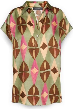 Elena Miro Overhemden, Dames, Veelkleurig, 6Xl, Satijn, Gedrukte Viscose Broek