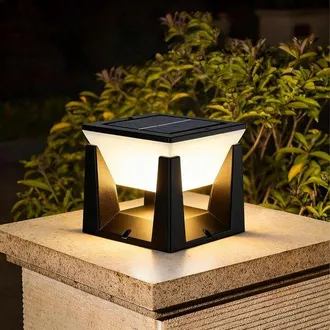 OEM Farola Solar, Farola Solar Led Para Exteriores, L&aacute;mpara De Jard&iacute;n Impermeable, Luz Blanca C&aacute;lida, L&aacute;mpara De Poste, Negra [clase Energ&eacute;tica E]