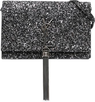 Saint Laurent Kate Glitter Franje Ketting Portemonnee