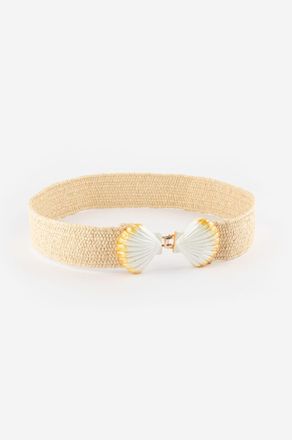 Nach Bijoux Womens Shell Belt In Beige