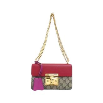 Gucci Pre-owned Mini Bags, female, Multicolor, Size: ONE SIZE Pre-owned Padlock GG Supreme Leather Shoulder Bag