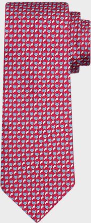 Ferragamo Men & apos;s Fox Face and Tail Silk Tie