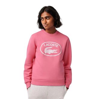 Lacoste Dames-sweatshirt van biologisch katoen met wijde pasvorm en lange mouwen (Roze)