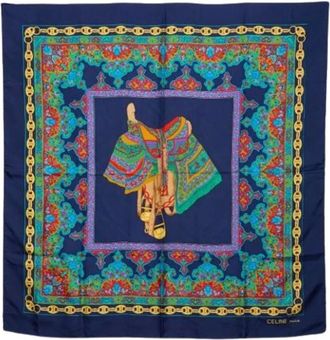 Celine Pre-owned Scarves, female, Multicolor, Size: ONE SIZE Pre-owned Vintage Scarf
