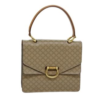 Celine Pre-owned Handbags, female, Beige, Size: ONE SIZE Pre-owned Vintage Macadam Canvas Hand Bag