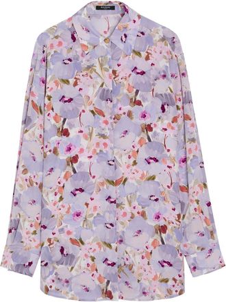 Balmain Floral-print Silk Shirt - White - 42 (UK14 / L)
