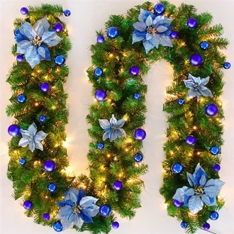 OEM Bastones Navide&ntilde;os, Decoraci&oacute;n Para &Aacute;rbol De Navidad, Juego De Coronas Doradas Y Rojas, Bastones Navide&ntilde;os Con Luces Led, 2,7 M, Plateado