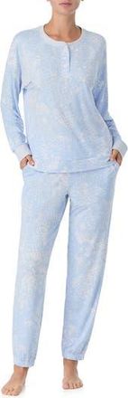 DKNY Print Henley Pajamas in Blue at Nordstrom Rack, Size Large