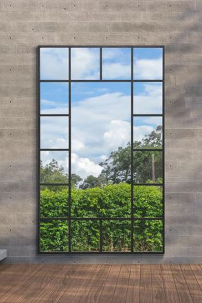 MirrorOutlet Black Modern Wall & Leaner Garden Mirror 71x 43 180x110cm | Size: 1 Pack