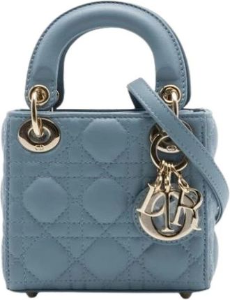 Dior Pre-owned Lady Dior Mini Bag - - Pre-owned - Donna - Blu - ONE SIZE