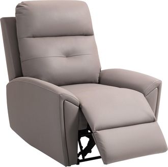HOMCOM Recliner Armchair - Manual Reclining Chair for Living Room - Grey | TJ Hughes