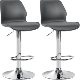 Clp Juego De 2 Taburetes De Bar Gilbert Gris Pl&aacute;stico