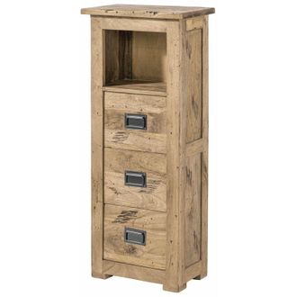 Massivmoebel24 railway 381 Com&ograve; in legno di mango - laccato / sbiancato 50x30x120