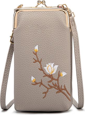 Generic Women Sling Cross-Body Wallet with Mobile Cell Phone Holder, Phone Purse Bag with Shoulder Strap, Lightweight Crossbody Wallet Handbag for Travel & Ev