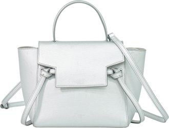 Celine Belt Bag Textured Leather Silver Leather Handbag (Pre-Owned)