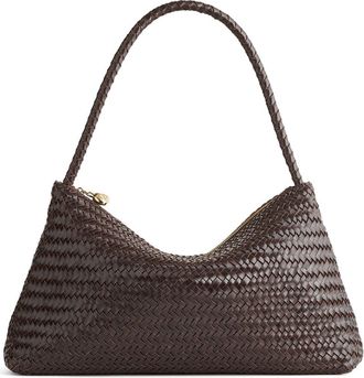 Madewell The Signature Woven Collection Leather Shoulder Bag in Coffee Bean at Nordstrom
