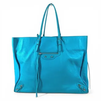 Louis Vuitton Blue Leather Shoulder Bag Tote Bag (Pre-Owned)