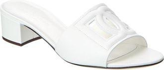 Dolce & Gabbana Dg Logo Leather Mule