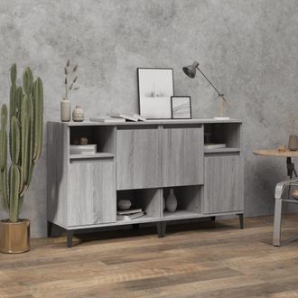 vidaXL Aparadores 2 Uds Madera Contrachapada Gris Sonoma 60x35x70 Cm Vidaxl