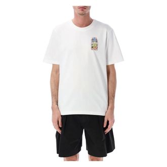 Casablanca T-Shirts, male, White, Size: XL Tennis Landscape Tee