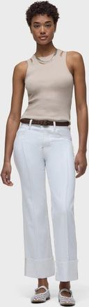 Hudson Rosie Pintucked Cuffed Wide Leg in White at Nordstrom, Size 34