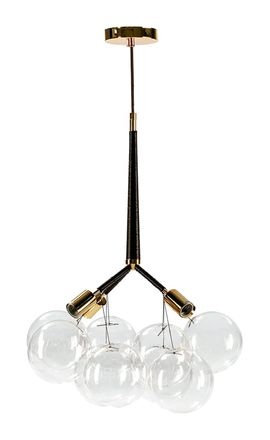 Els Banys L&aacute;mpara techo bolas vidrio soplado estructura met&aacute;lica