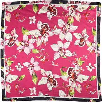 Nicole Miller Satin Floral Square Scarf