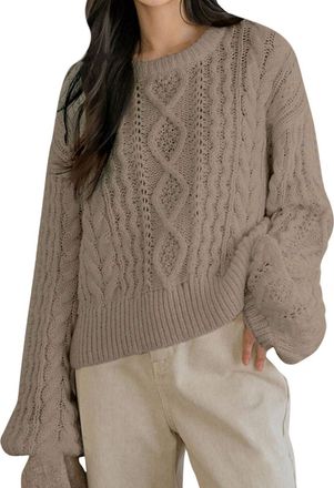 Generic Jumpers for Women UK Casual Long Sleeve Tops Sweaters Lightweight Cable Knit Pullover Ladies Plain Spring Classic Jumper Teen Girls Fall Sweatshirt Au