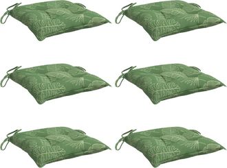 vidaXL Cojines Para Silla 6 Uds Tela Estampado De Hojas 50x50x7 Cm Vidaxl