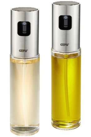 GEFU Essig-/&Ouml;l Spr&uuml;hflaschen SET, Metall, Kunststoff, Glas, 0,1 l, 18 cm, einfaches Dosieren, Geschirr, Tischkultur & Serviergeschirr, Essigspender & &Ouml;lspe