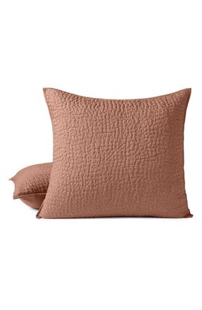 Coyuchi Pebbled Organic Cotton Pillow Sham in Praline at Nordstrom, Size Euro