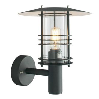Netlighting Stockholm 1 Light Outdoor Wall Lantern Light Black IP54 E27