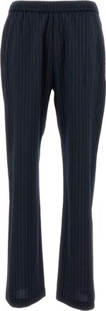 Barena Pinstriped Virgin Wool Trousers With Elasticated Waist And Relaxed Fit