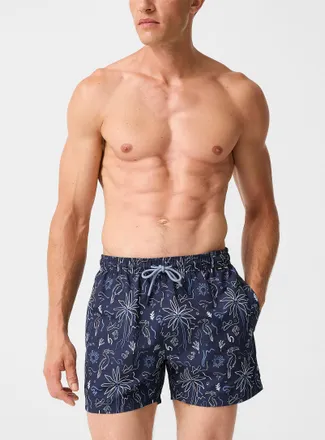 BOSS Mens Toucan and palm tree swim trunk