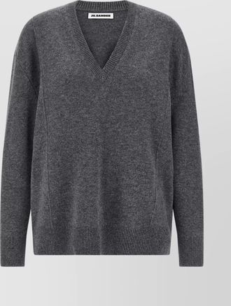 Jil Sander v-neck long sleeve cashmere knit sweater