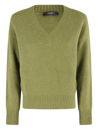 Max Mara Sweater met V-hals - Groen