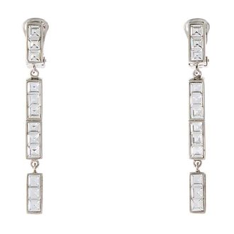 Alessandra Rich Kristallen Hanger Oorbellen - Dames - Oorbellen - Grijs - ONE Size - Accessoires