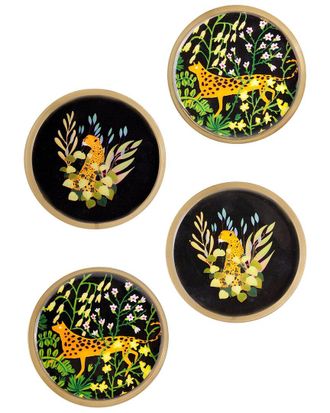 Tiramisu Midnight Jungle Metal Coaster Set