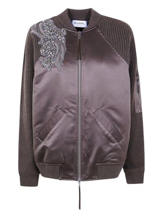 Blumarine Bomber Jacket With Crystal Embellishments