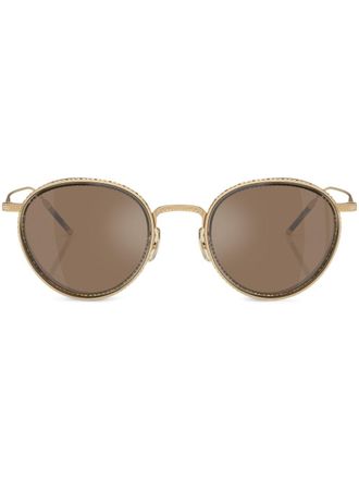 Oliver Peoples TK-8 sunglasses - unisex - Titanium - 48 - Gold