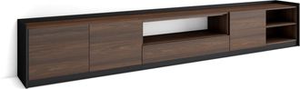 Skraut Home Skraut Home - Mueble Tv, Televisi&oacute;n, 310x37x50cm, Para Tv Hasta 80, Roble Oscuro Y Negro