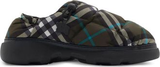 Burberry Check-print pillow mules - men - Polyester/Recycled Polyester/Polyamide/Calf Leather/Thermoplastic Polyurethane (TPU)/Polyethylene vinyl