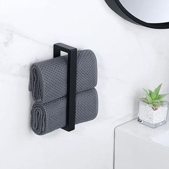 OEM Anillos Para Toallas De Ba&ntilde;o Negros (rectangulares, 24,5 Cm), Anillos Para Toallas De Pared De Acero Inoxidable