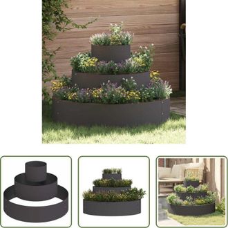 vidaXL Vaso da giardino moderno - Vaso da giardino Nero 90 x 90 x 20 cm Acciaio laminato a freddo