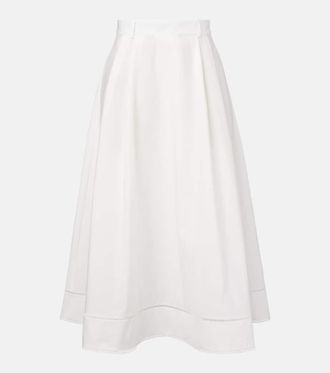 R&oacute;he R&oacute;he Embroidered cotton poplin maxi skirt