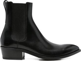 Tom Ford Burnished Leather Chelsea Boots
