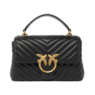 Pinko Love Lady Puff Mini - Dames - Handtassen - Zwart - ONE Size - Katoen - Tassen